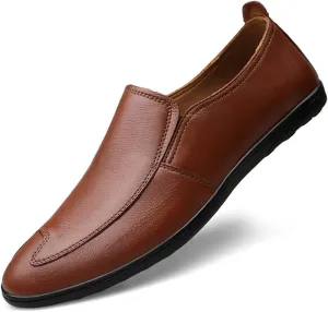 Minishion Casual Loafers Men Poited Slip on Office Shoes 2088#