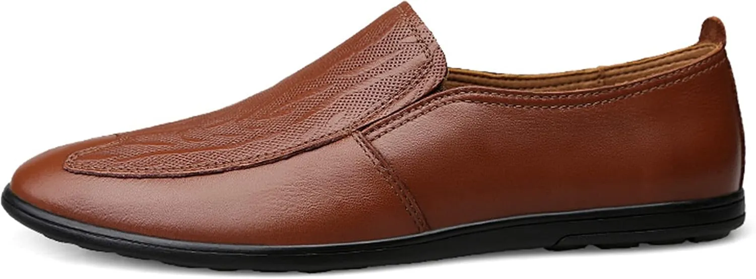 Minishion Casual Loafers Men Poited Slip on Office Shoes 2088#