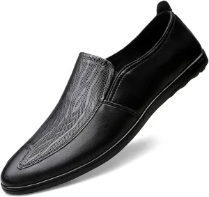 Minishion Casual Loafers Men Poited Slip on Office Shoes 2088#