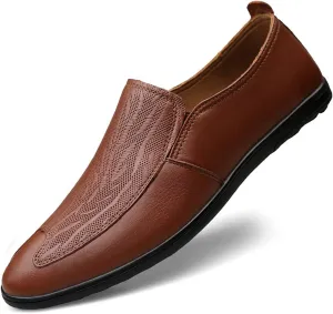 Minishion Casual Loafers Men Poited Slip on Office Shoes 2088#