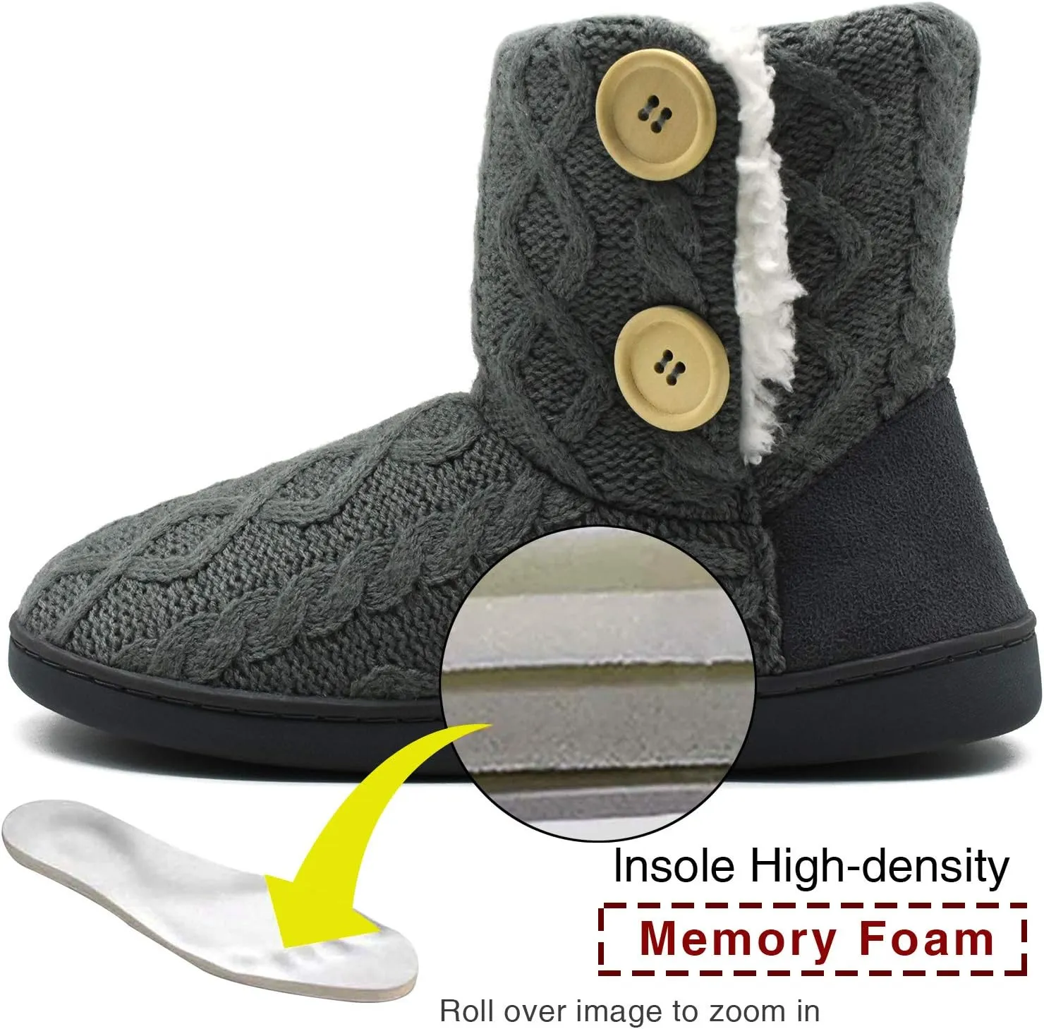 ONCAI Women's Slippers Comfort Knit Boots Winter Warm Outdoor Indoor Shoes