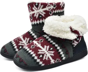 ONCAI Women's Slippers Comfort Knit Boots Winter Warm Outdoor Indoor Shoes
