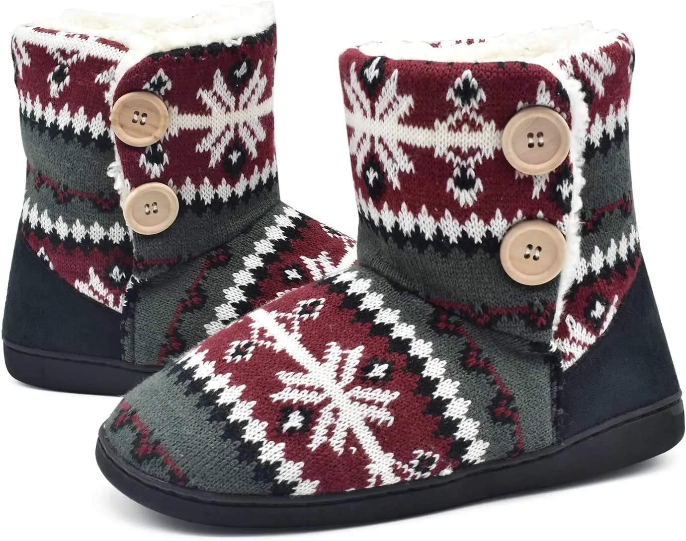 ONCAI Women's Slippers Comfort Knit Boots Winter Warm Outdoor Indoor Shoes