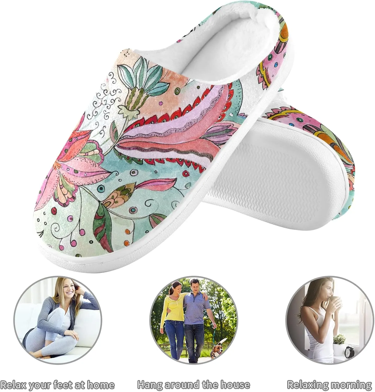 Oyihfvs Unisex Memory Foam Warm Slippers Comfort Soft Casual Shoes for Indoor Outdoor S-XXXL