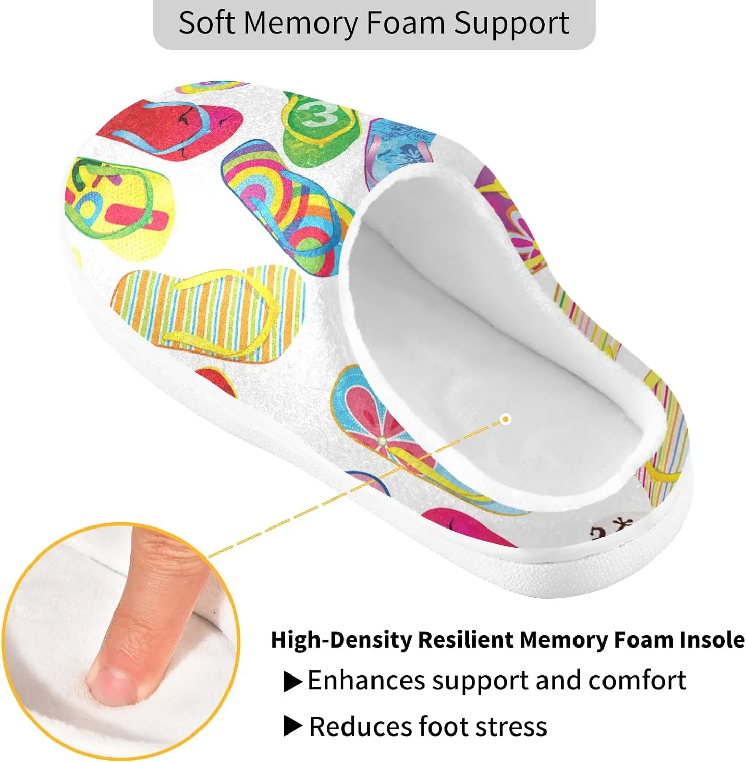 Oyihfvs Unisex Memory Foam Warm Slippers Comfort Soft Casual Shoes for Indoor Outdoor S-XXXL