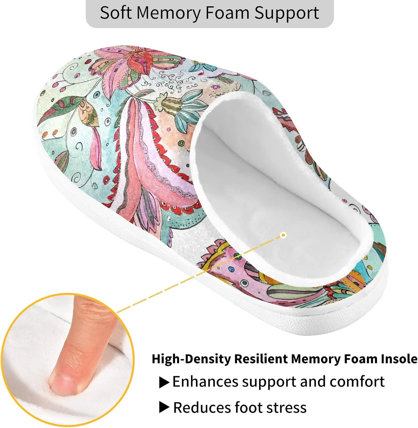 Oyihfvs Unisex Memory Foam Warm Slippers Comfort Soft Casual Shoes for Indoor Outdoor S-XXXL