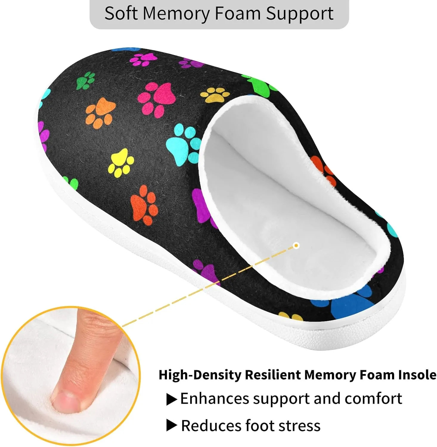 Oyihfvs Unisex Memory Foam Warm Slippers Comfort Soft Casual Shoes for Indoor Outdoor S-XXXL