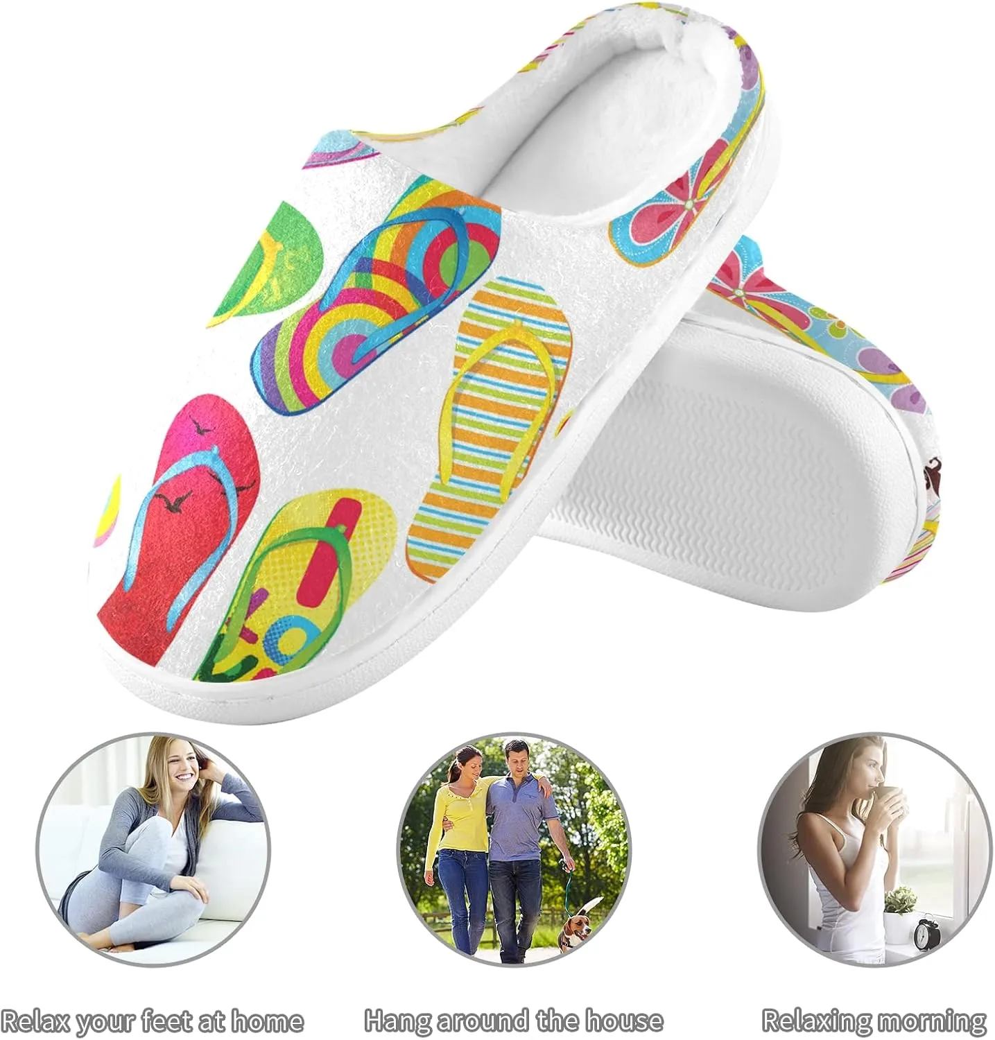 Oyihfvs Unisex Memory Foam Warm Slippers Comfort Soft Casual Shoes for Indoor Outdoor S-XXXL