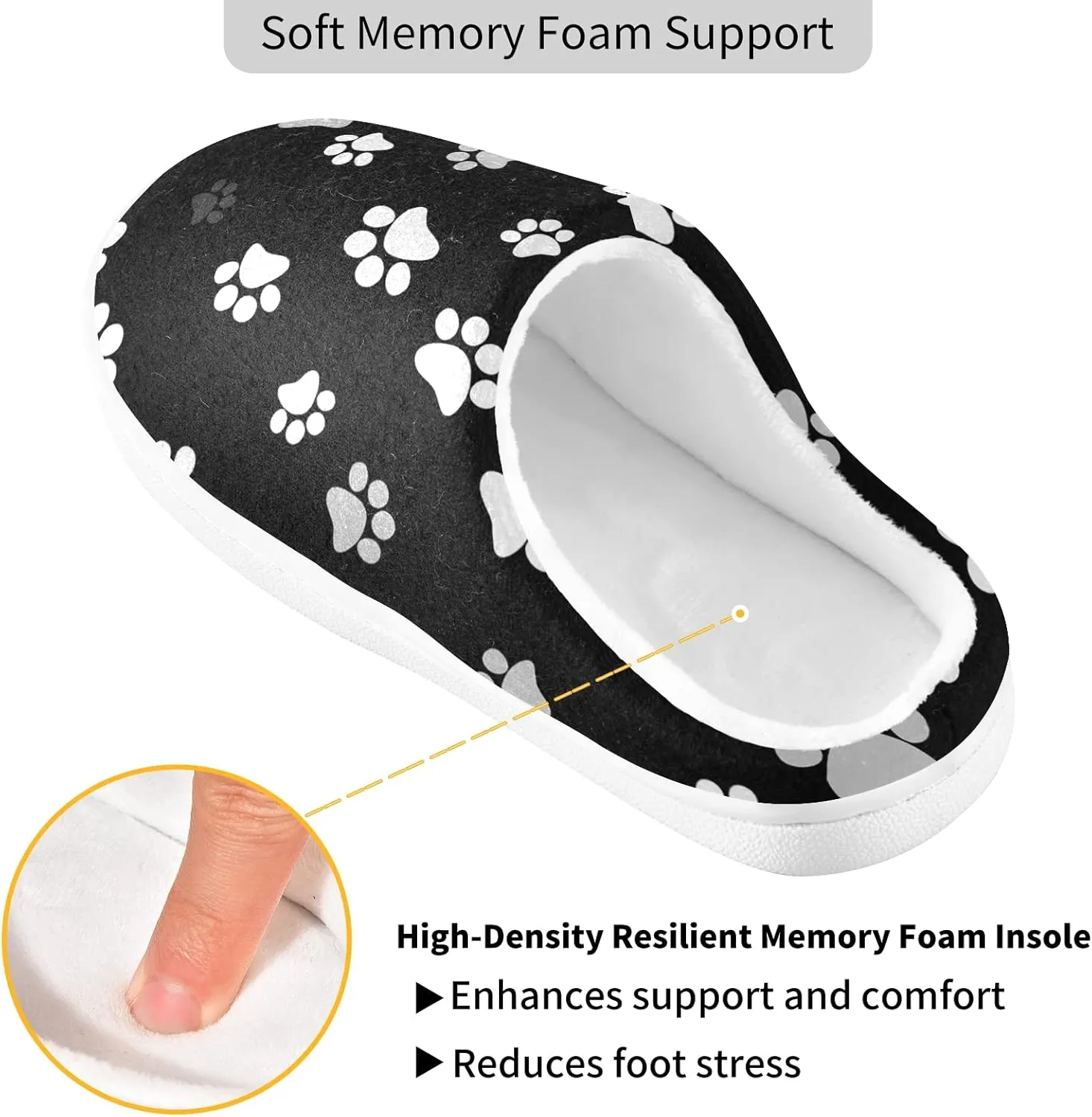 Oyihfvs Unisex Memory Foam Warm Slippers Comfort Soft Casual Shoes for Indoor Outdoor S-XXXL