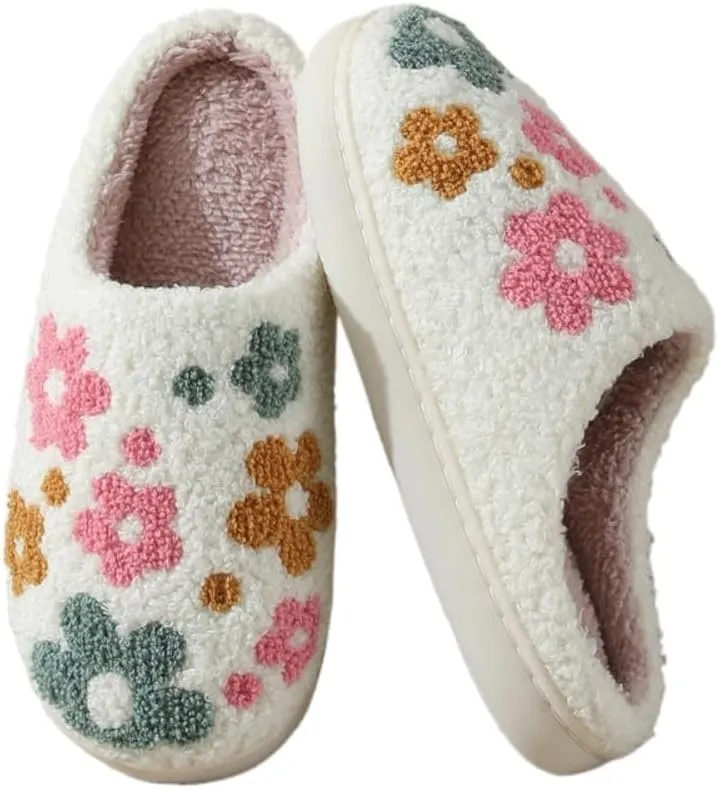 Premium Comfort Fleece Thermal Non Slip Women's Fuzzy House Slippers Indoor Soft Warm Cute Kawaii Shoes Cushion Sole