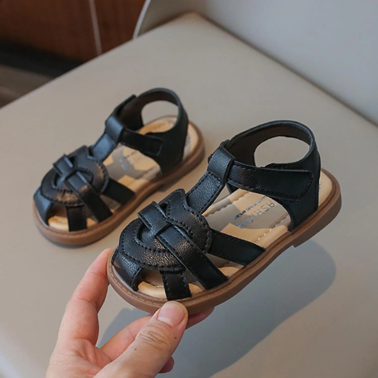 Sandals Toddler Girl Comfy Close Toe Slides Outdoor/Indoor Shoes for Little Kid Solid Color Footwear