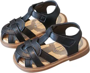 Sandals Toddler Girl Comfy Close Toe Slides Outdoor/Indoor Shoes for Little Kid Solid Color Footwear