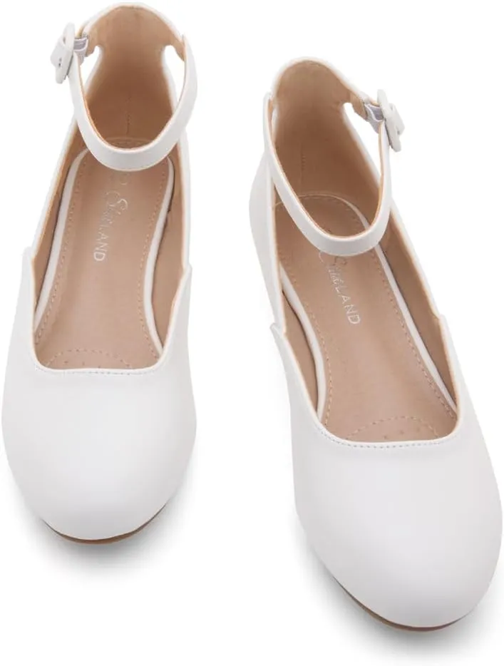 Shoe Land Womens Flats  Dressy & Comfortable Slip-On Shoes with Low Wedge & Ankle Strap | Round Toe Ballet Flats for Work, Office, Party & Business Casual
