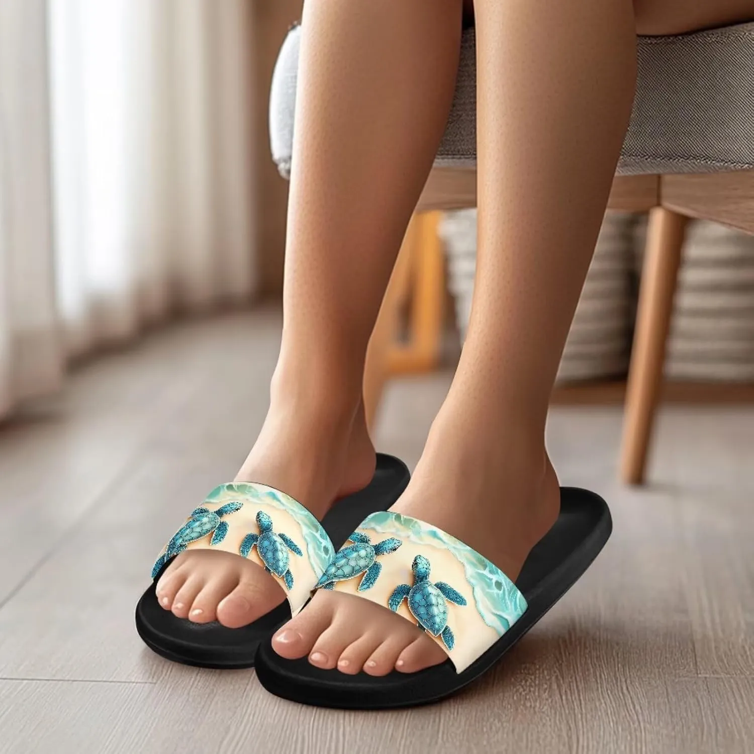 Summer Slide for Women Slip on Sandals Lightweight Cloud Soft Slippers Non-Slip Shower Slipper SizeUS 5-12.5