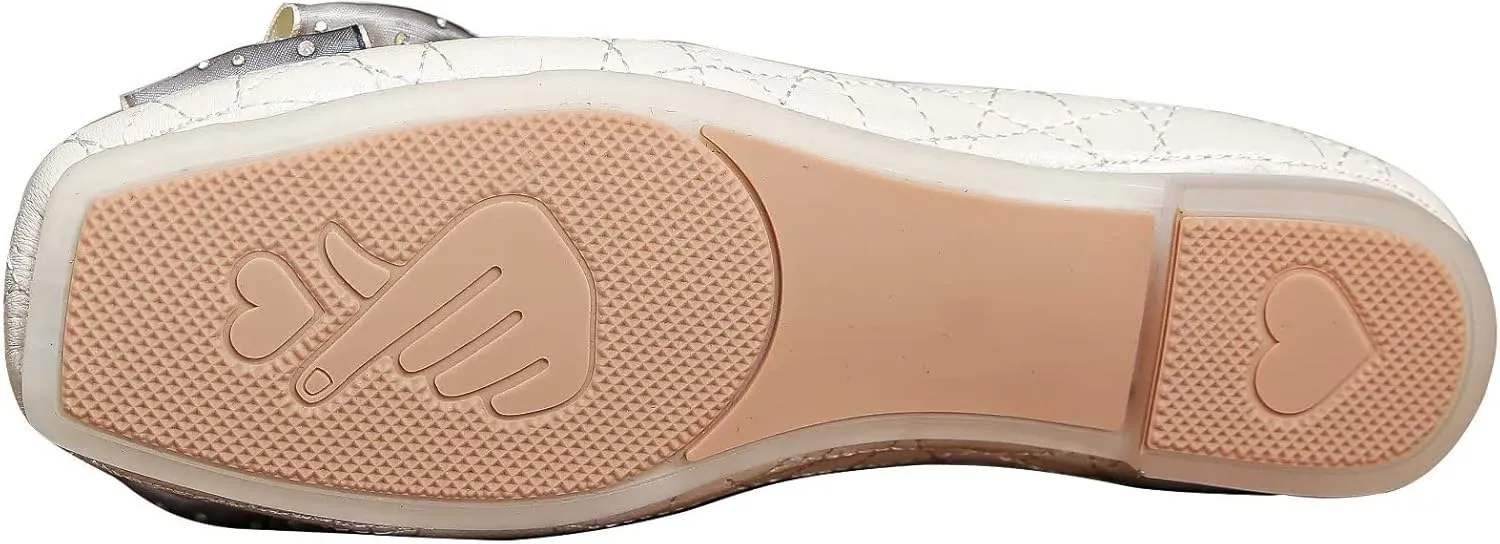 TN TANGNEST Women's Square Toe Flats Classic Bow Slip on Flat Shoes Ballet Shoes Dress Shoes