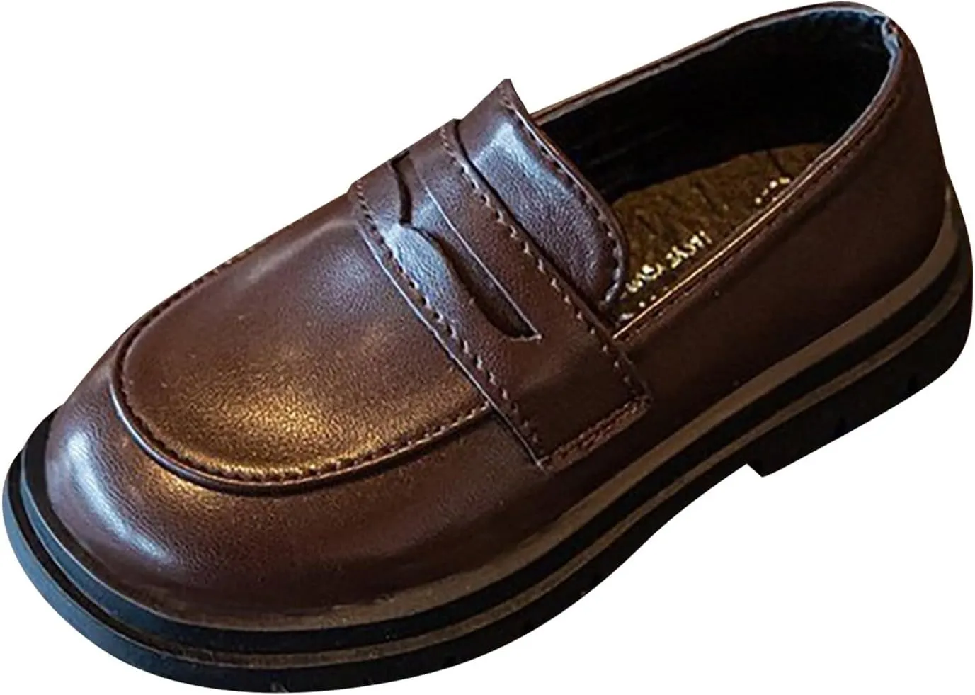 Toddler Boys Girls Loafers School Shoes Fashion Mary Jane Flat𝘀 Comfort Round Toe Leather Slip On Dress Shoes