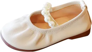 Toddler Flower Girl Dress Shoes Pearls Mary Jane Ballet Flats Party Wedding Toddler Little Girl Shoes