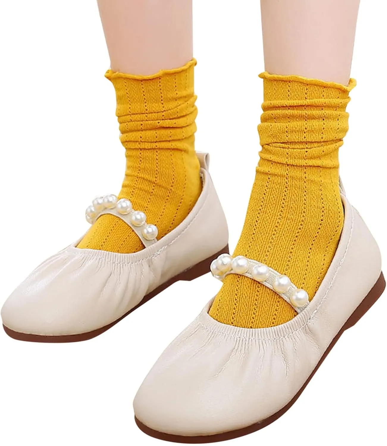 Toddler Flower Girl Dress Shoes Pearls Mary Jane Ballet Flats Party Wedding Toddler Little Girl Shoes