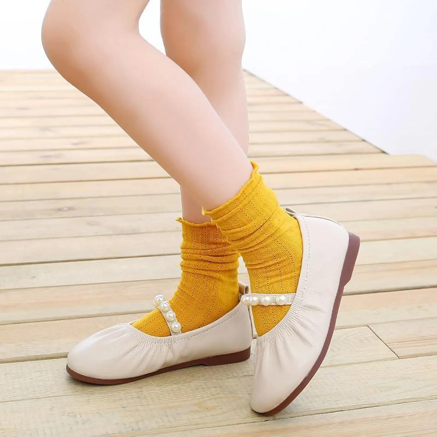 Toddler Flower Girl Dress Shoes Pearls Mary Jane Ballet Flats Party Wedding Toddler Little Girl Shoes