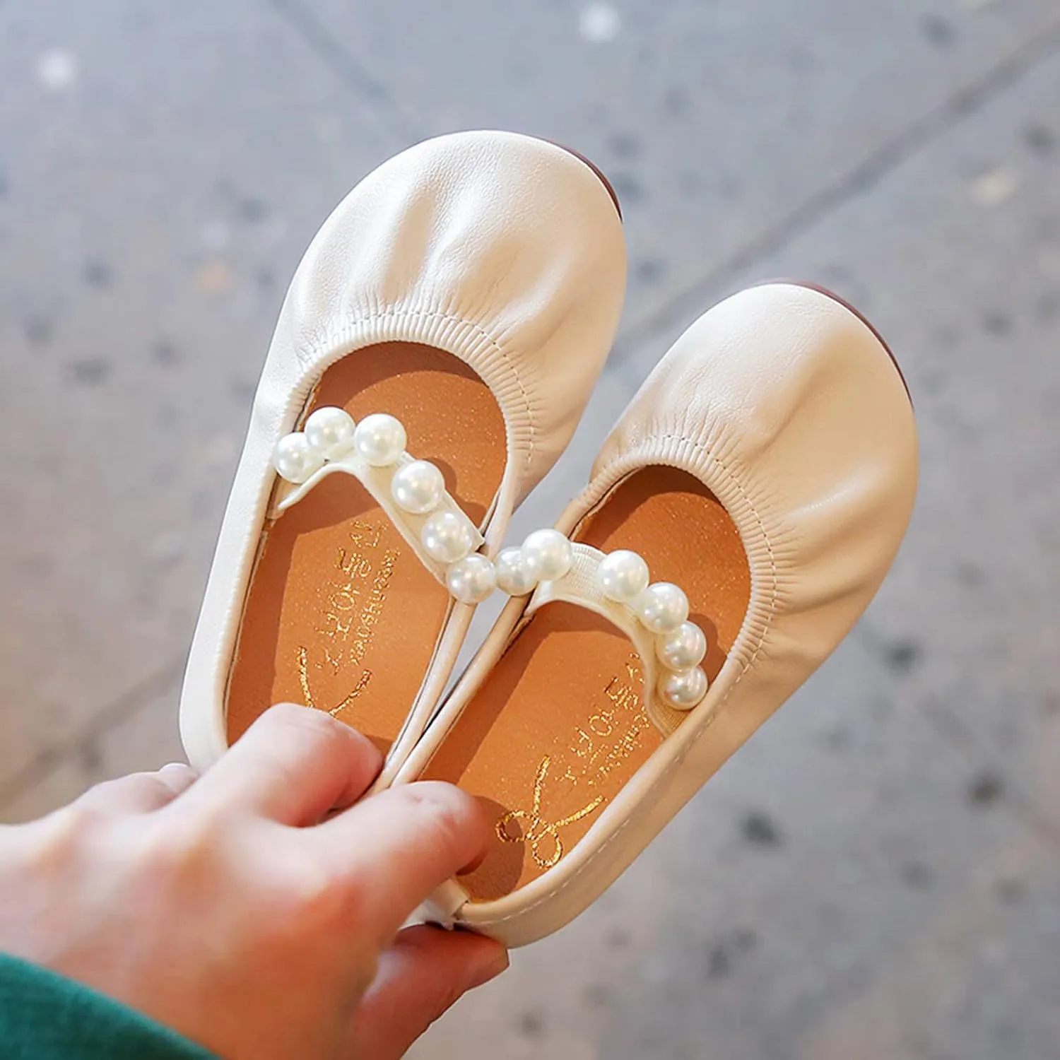 Toddler Flower Girl Dress Shoes Pearls Mary Jane Ballet Flats Party Wedding Toddler Little Girl Shoes
