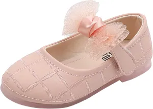 Toddler Girl's Bow Mary Jane Dress Shoes Flower Kid Shoes Ballet Flats for Party Wedding School Baby Shoes
