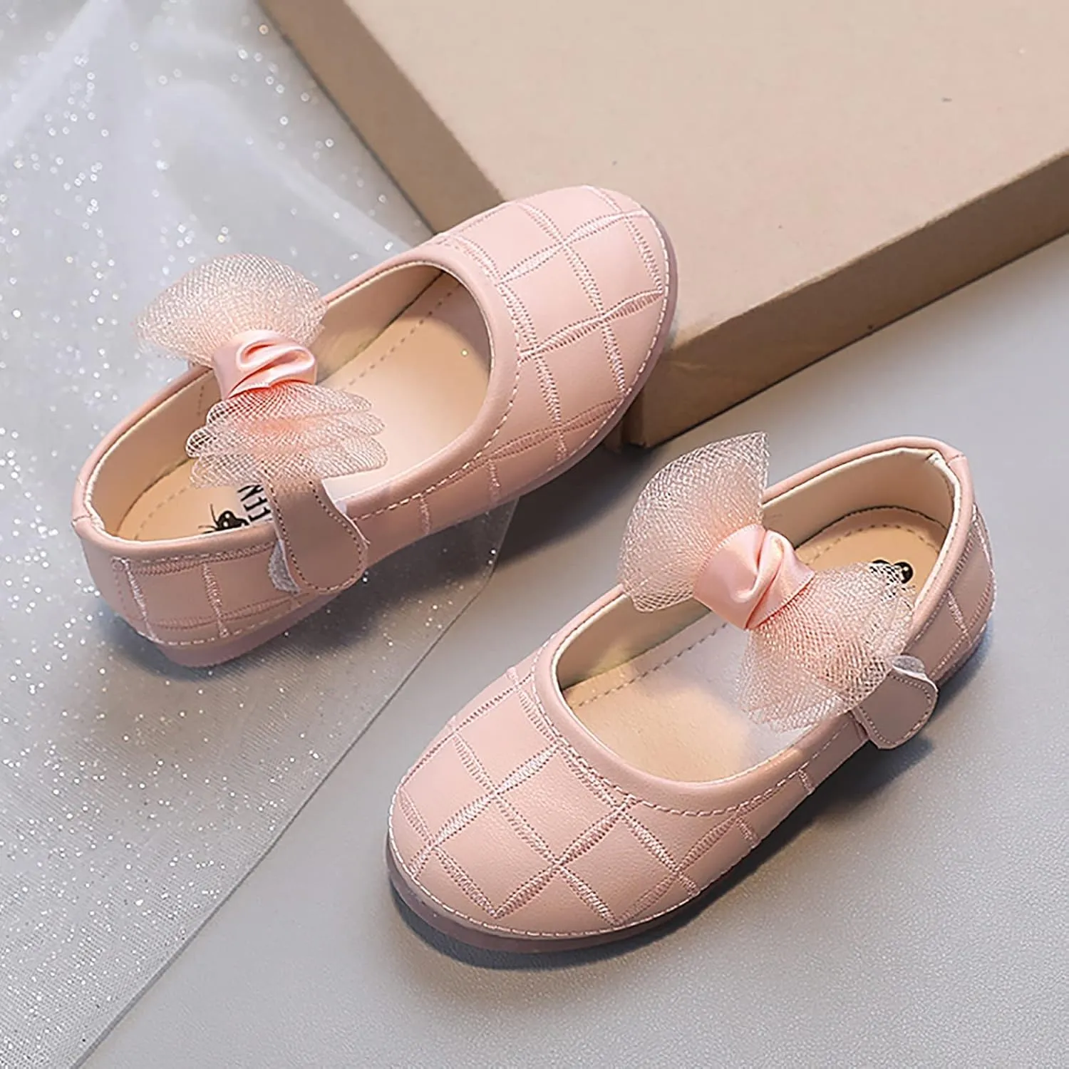 Toddler Girl's Bow Mary Jane Dress Shoes Flower Kid Shoes Ballet Flats for Party Wedding School Baby Shoes