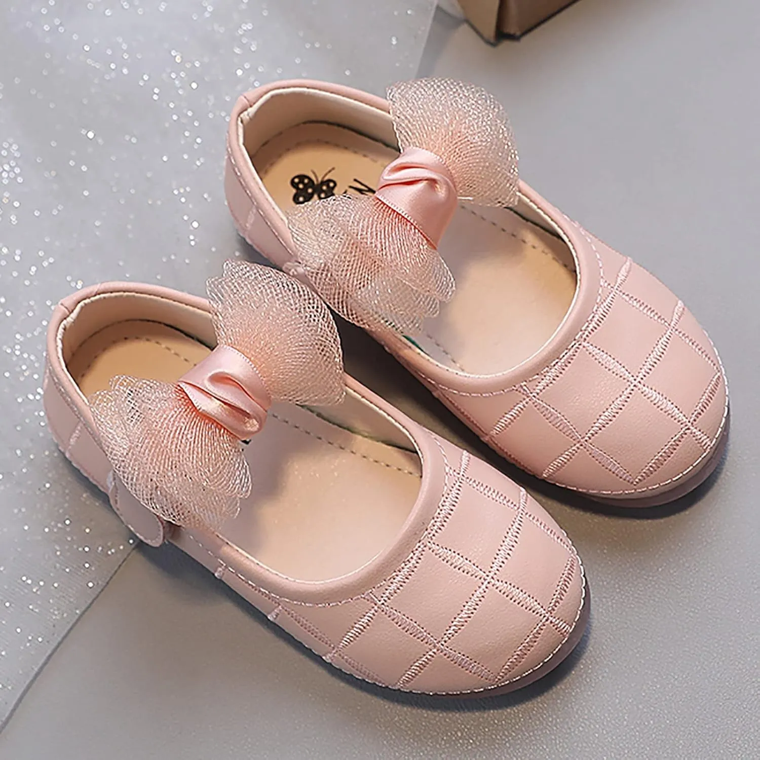 Toddler Girl's Bow Mary Jane Dress Shoes Flower Kid Shoes Ballet Flats for Party Wedding School Baby Shoes