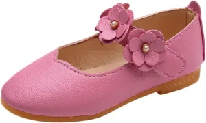 Toddler Girls Leather Soft Loafers Sneakers School Uniform Dance Low Heel Sandals Kids Baby Non Slip Lightweight Shoes
