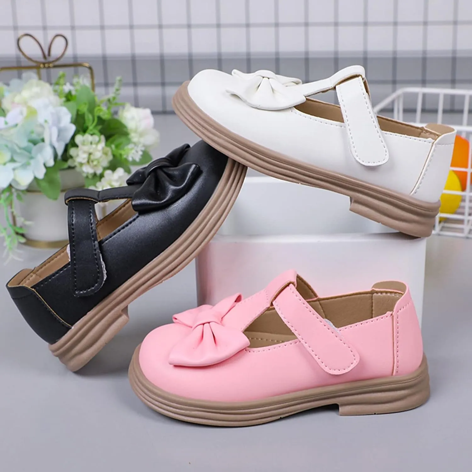 Toddler Girls Mary Jane Dress Shoes Ballet Flat𝘀 for Little Kid Par𝘁y School 𝗢xford Shoes Preschool Shoes Girls