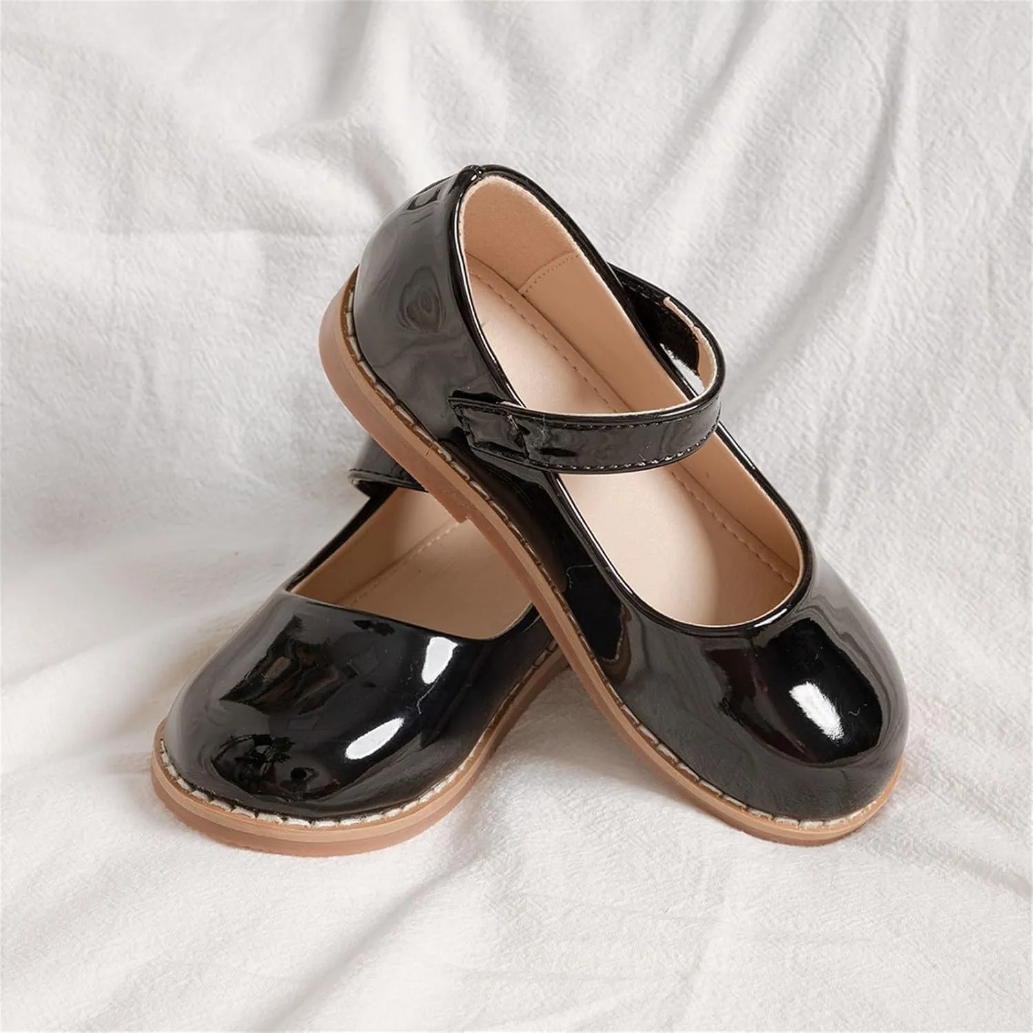 Toddler Girls Mary Jane Dress Shoes Ballet Flat𝘀 Little Girls Soft Leather Slip-On Princess Wedding Par𝘁y Shoes