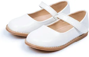 Toddler Girls Mary Jane Dress Shoes Ballet Flat𝘀 Little Girls Soft Leather Slip-On Princess Wedding Par𝘁y Shoes