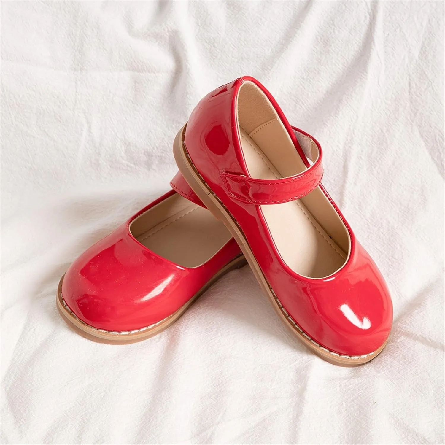 Toddler Girls Mary Jane Dress Shoes Ballet Flat𝘀 Little Girls Soft Leather Slip-On Princess Wedding Par𝘁y Shoes