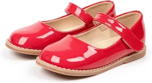 Toddler Girls Mary Jane Dress Shoes Ballet Flat𝘀 Little Girls Soft Leather Slip-On Princess Wedding Par𝘁y Shoes