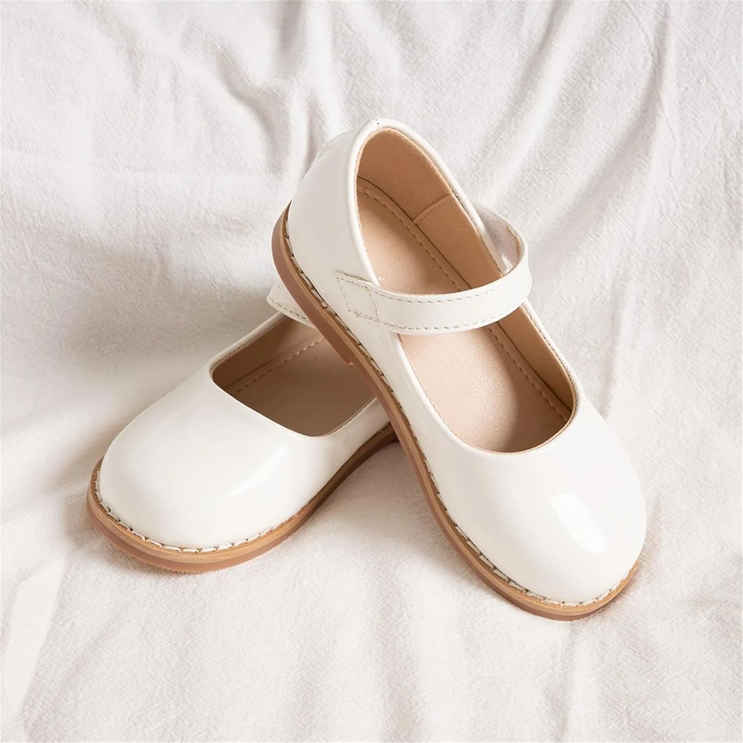 Toddler Girls Mary Jane Dress Shoes Ballet Flat𝘀 Little Girls Soft Leather Slip-On Princess Wedding Par𝘁y Shoes