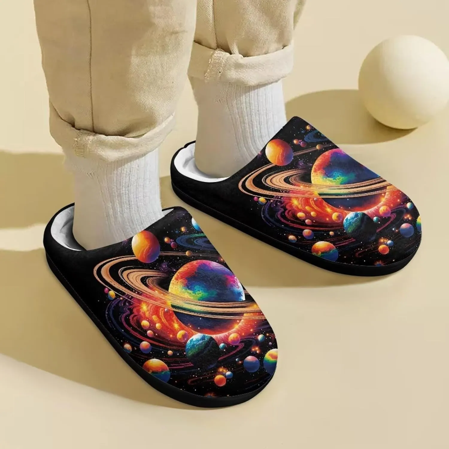 Veniyate Plush Warm Slippers for Girls Boys Kids Toddlers Winter Indoor House Home Shoes