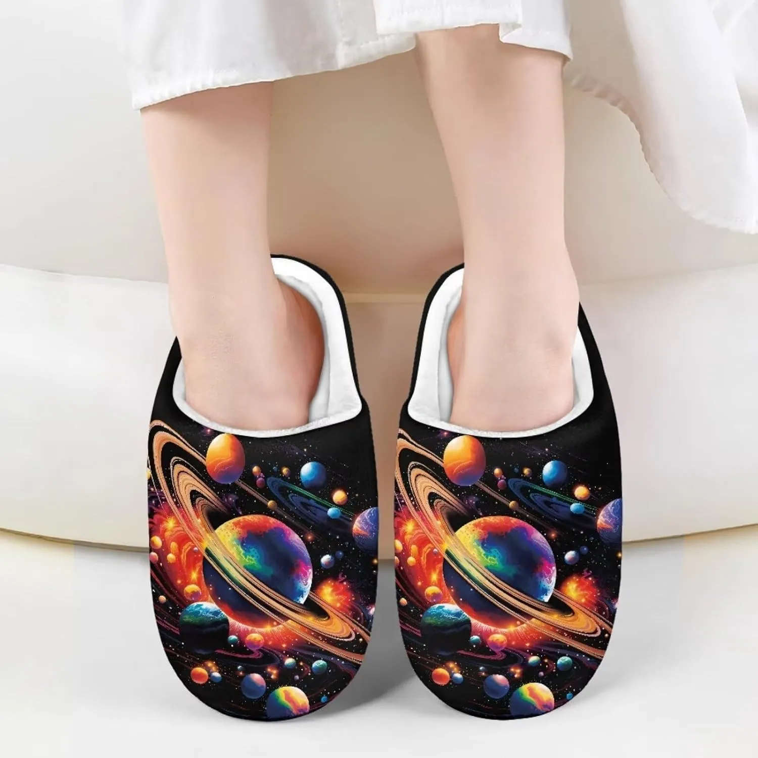 Veniyate Plush Warm Slippers for Girls Boys Kids Toddlers Winter Indoor House Home Shoes