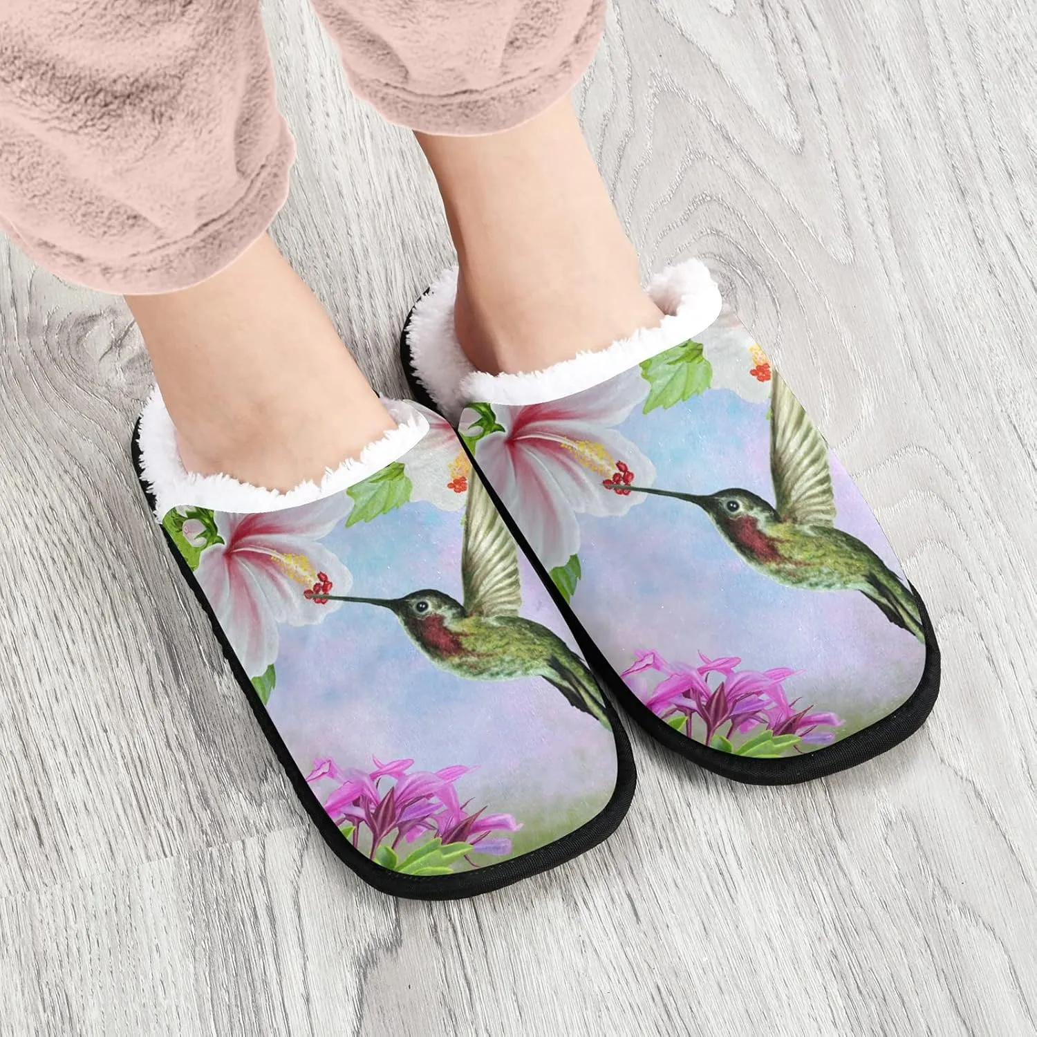 Visesunny Stylish Men Women Slippers - Unisex Adults House Shoes Lightweight Indoor Travel Warm Slippers