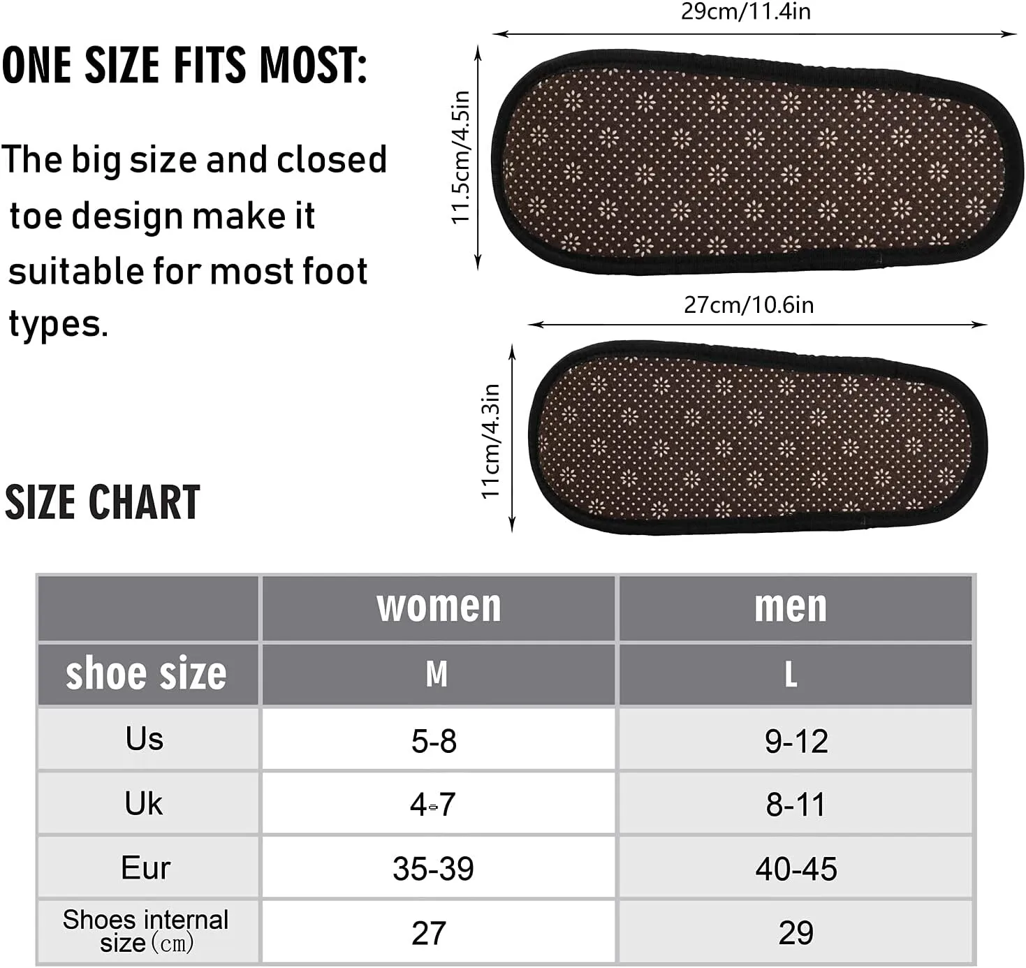 Visesunny Stylish Men Women Slippers - Unisex Adults House Shoes Lightweight Indoor Travel Warm Slippers