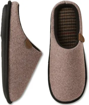 WALKFUN Men's Memory Foam Slippers - Comfortable Indoor Shoes, Two-Tone Home Slippers for Bedroom, Spa, Office