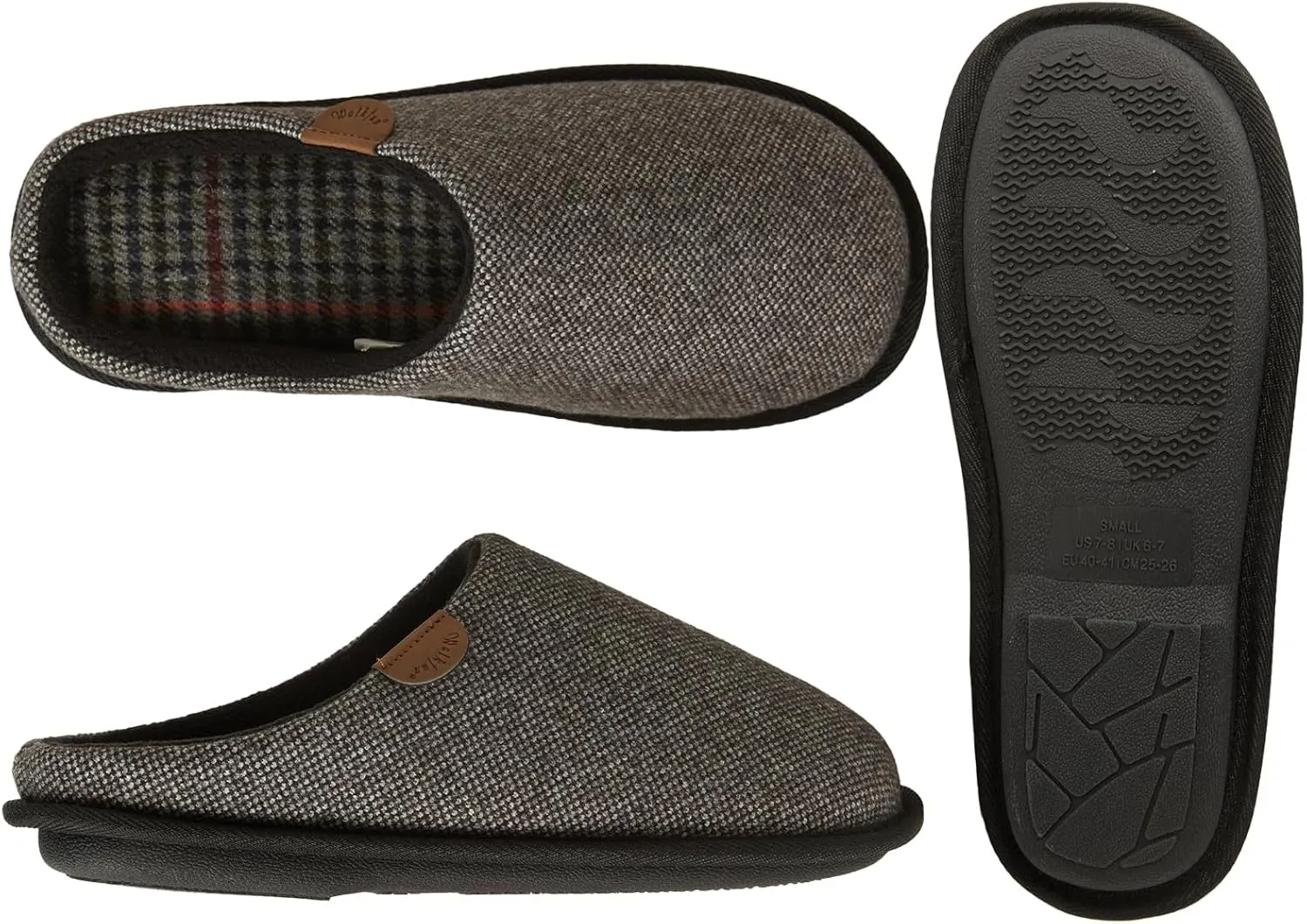 WALKFUN Men's Memory Foam Slippers - Comfortable Indoor Shoes, Two-Tone Home Slippers for Bedroom, Spa, Office