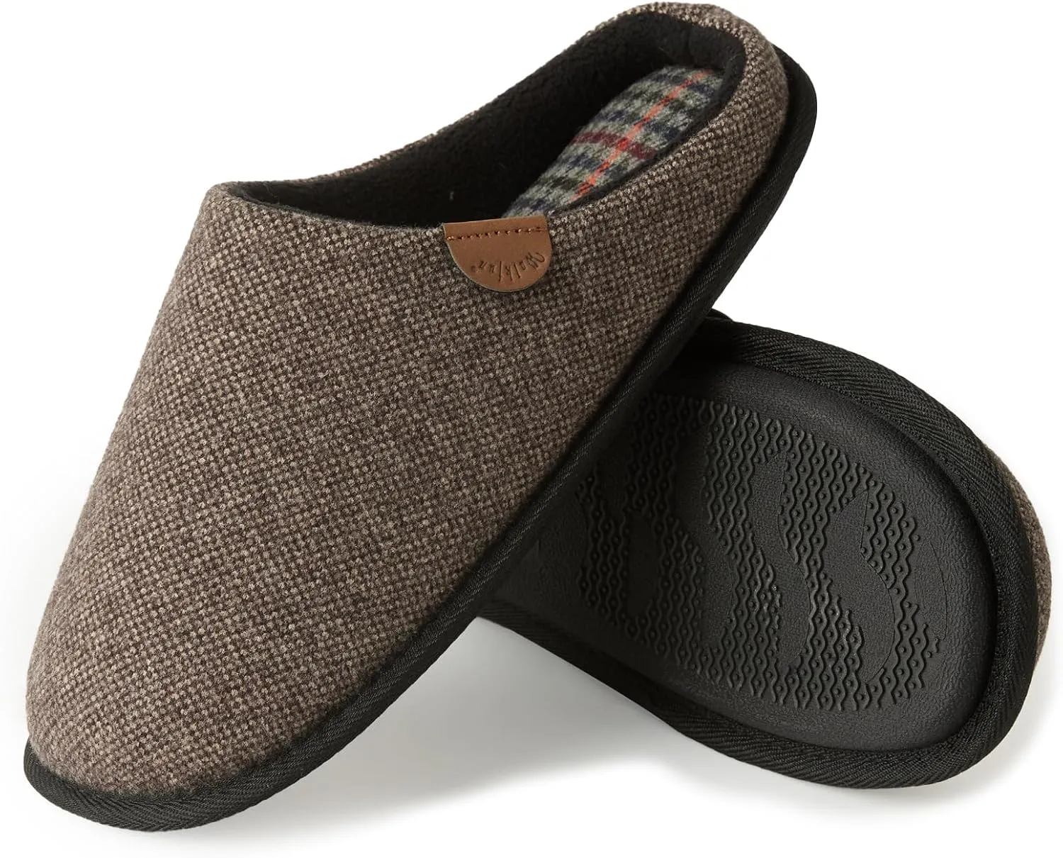WALKFUN Men's Memory Foam Slippers - Comfortable Indoor Shoes, Two-Tone Home Slippers for Bedroom, Spa, Office