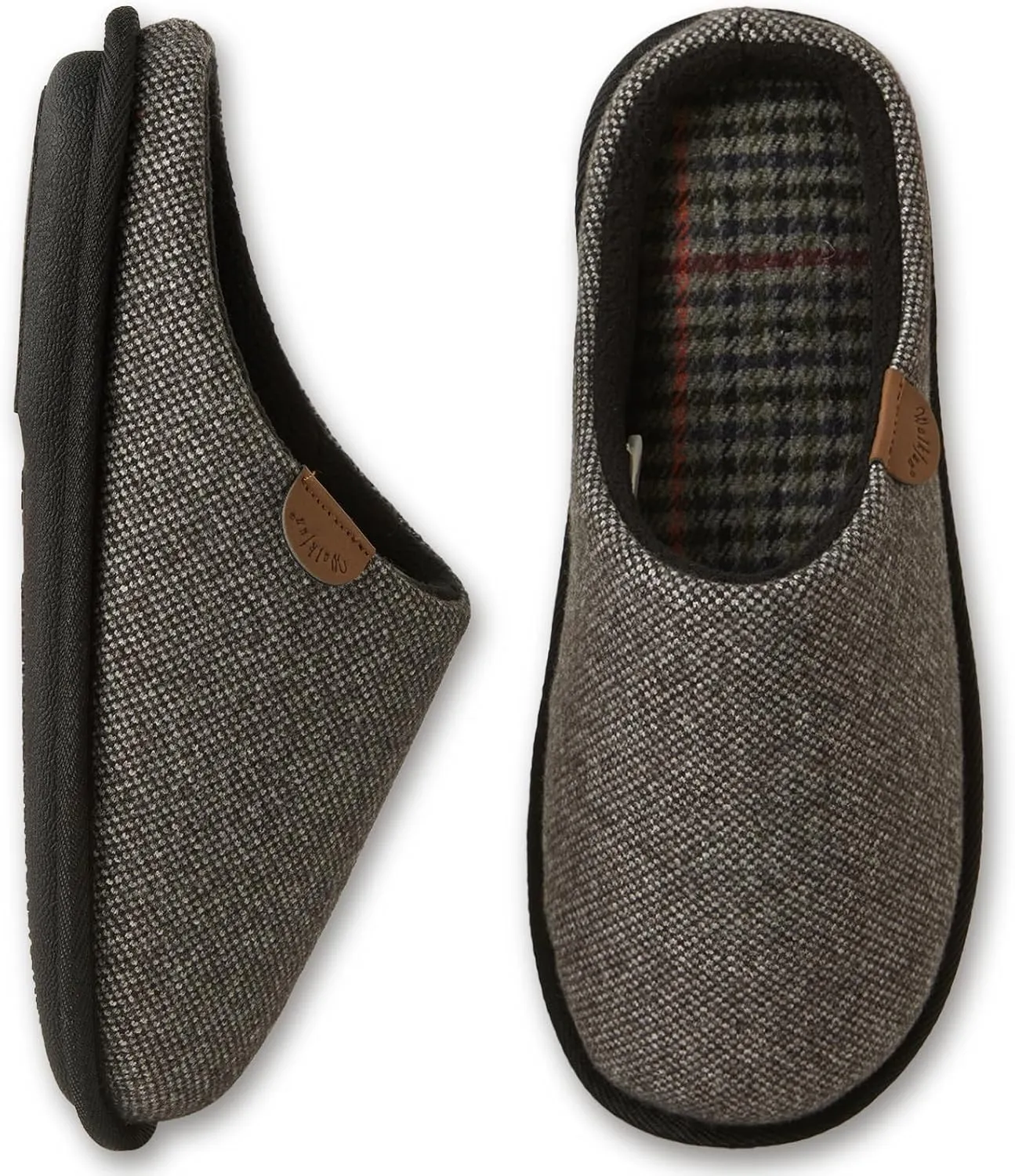 WALKFUN Men's Memory Foam Slippers - Comfortable Indoor Shoes, Two-Tone Home Slippers for Bedroom, Spa, Office