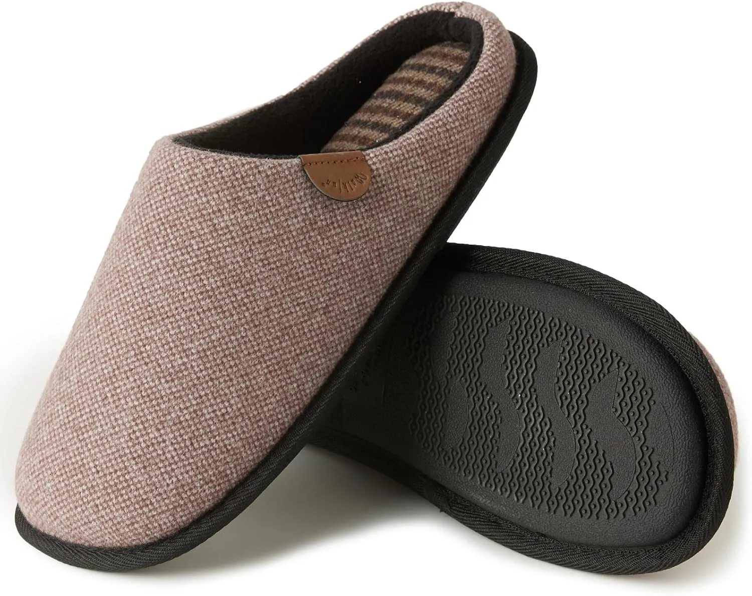 WALKFUN Men's Memory Foam Slippers - Comfortable Indoor Shoes, Two-Tone Home Slippers for Bedroom, Spa, Office
