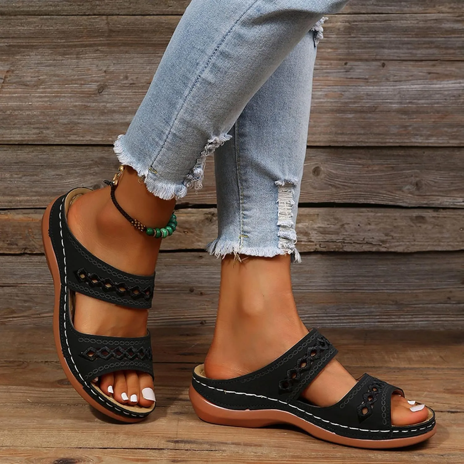 Wide Wedge Sandals for Women Women's Slipper Thong Flipflop Womans Sandals Indoor Outdoor Slippers Soft Slippers Pool Shoes