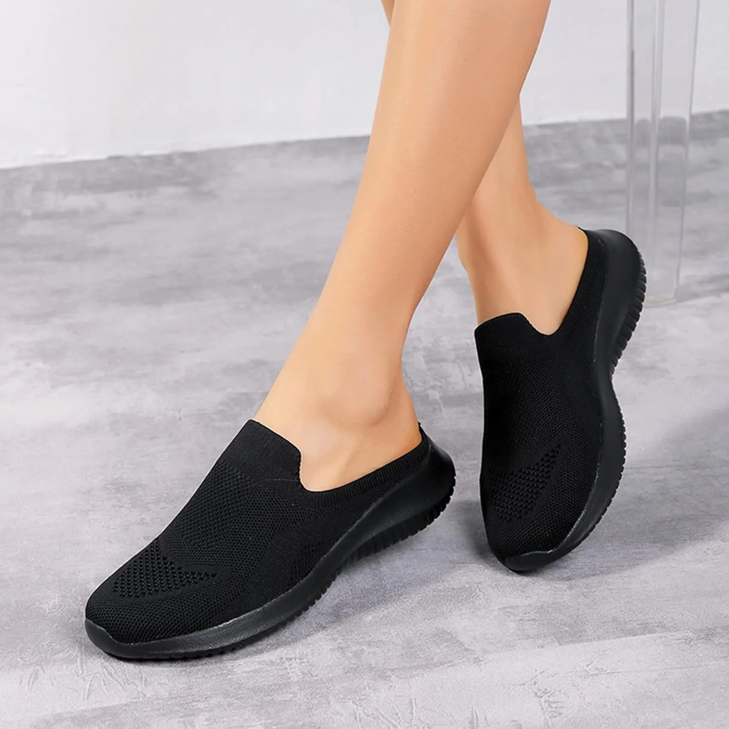 Women Breathable Non Slip Soft Sole Mesh Tennis Walking Breathable Fashion Sneaker Booties for Women with Heel