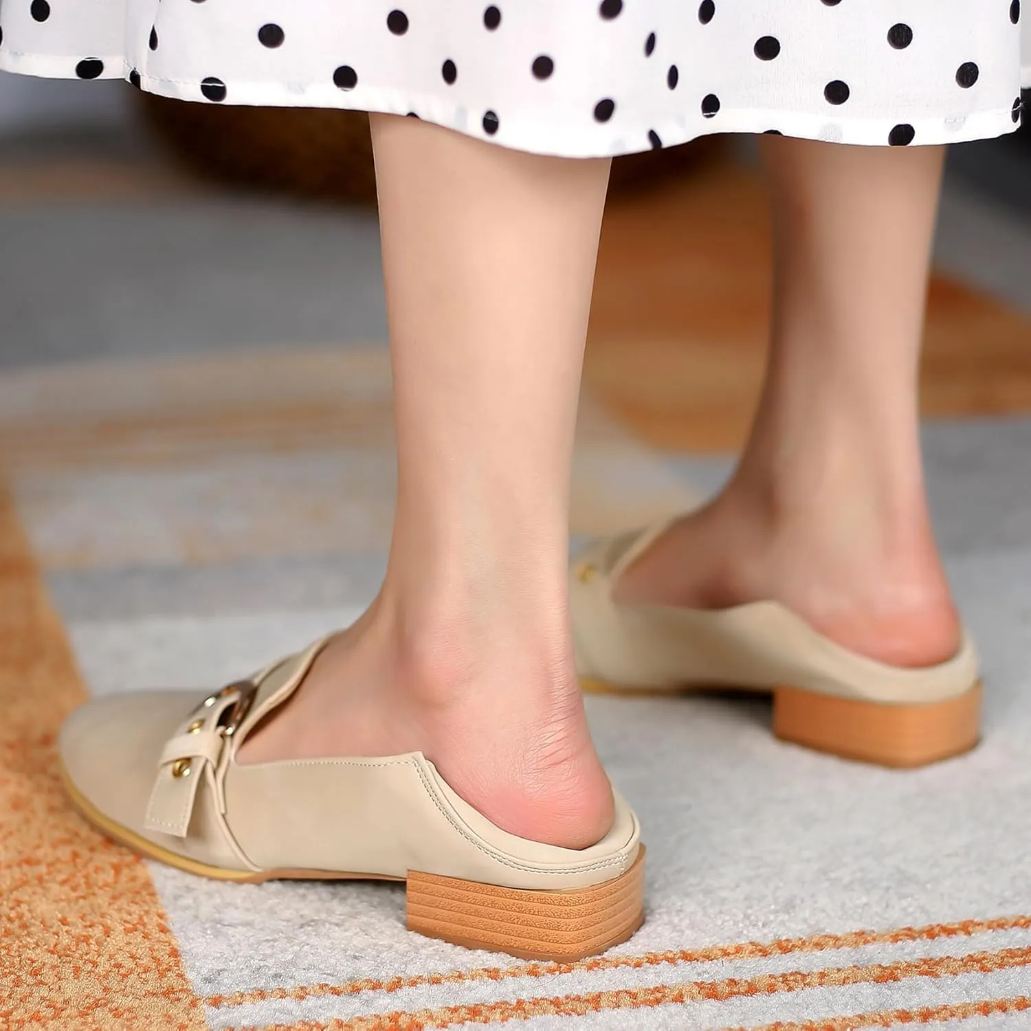 Women Buckle Loafers Office Chunky Heels Daily Shoes