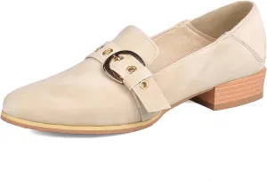 Women Buckle Loafers Office Chunky Heels Daily Shoes