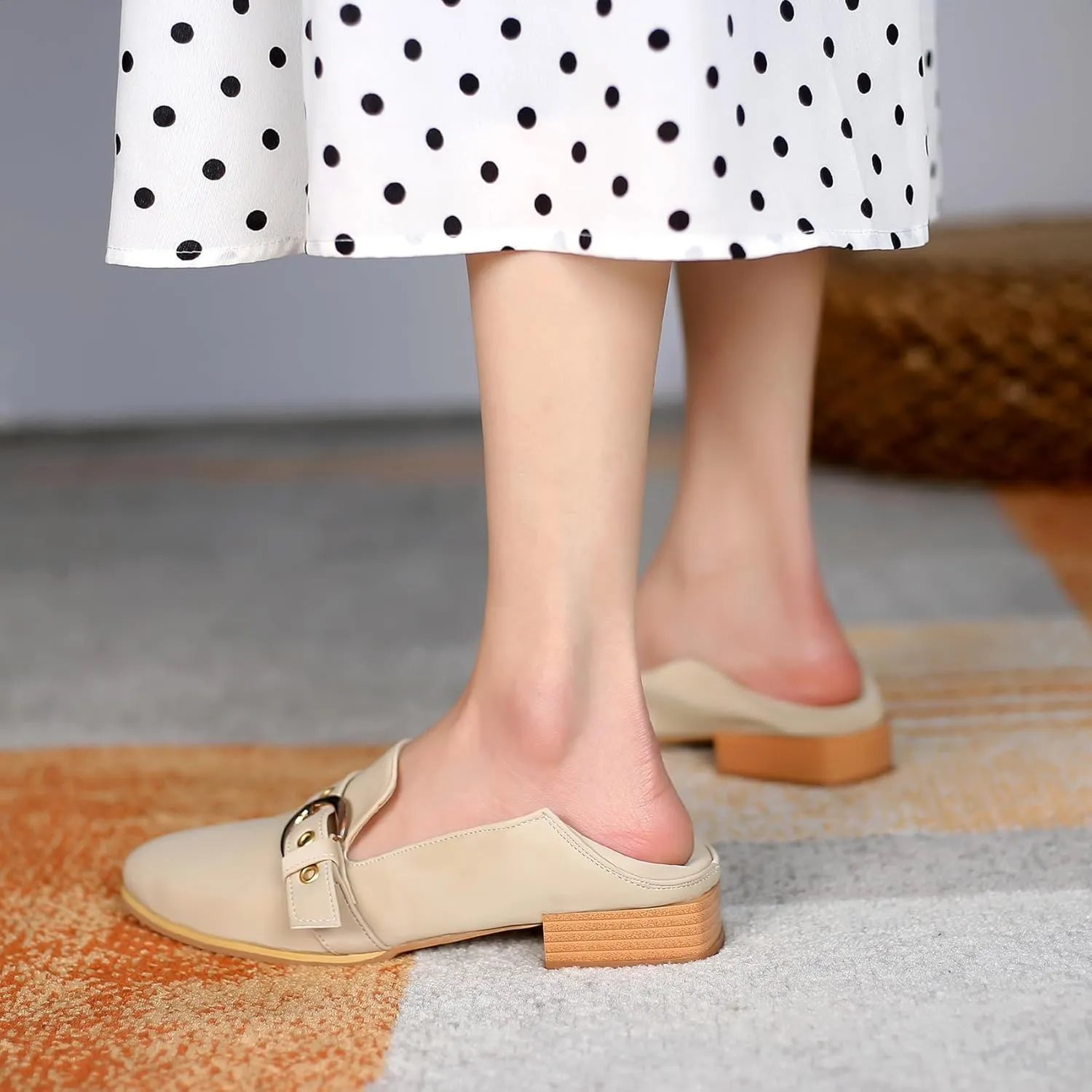 Women Buckle Loafers Office Chunky Heels Daily Shoes