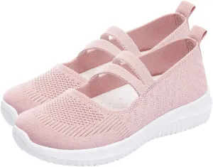 Women Flat Shoes Loafers Breathable Woven Go Walking Soft Orthopedic Shoes Slip On Foam Shoes Arch Support Sneakers