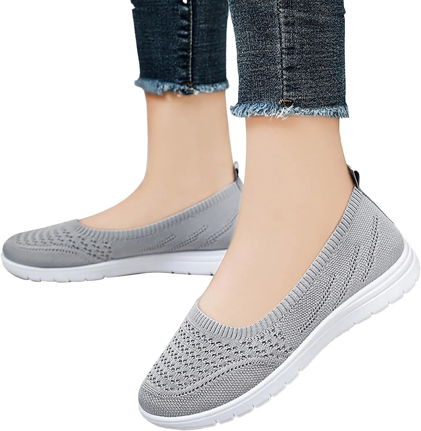 Women Flat Shoes Soft Orthopedic Shoes Round Toe Breathable Go Walking Slip On Casual Shoes Walking Dress Shoes Canvas